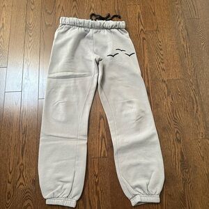Gray Sweatpants with Bird Design